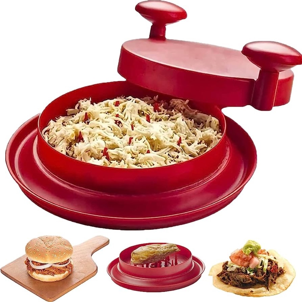 PEEOED Chicken Shredder Machine Meat with Handles and Non-Skid Base Red Large